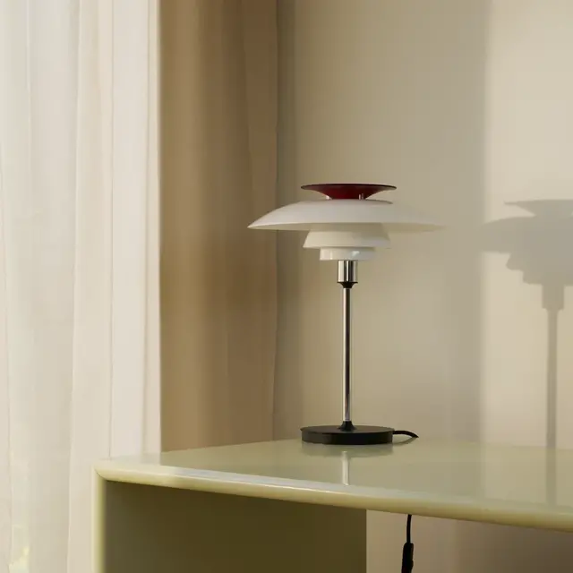 Louis Poulsen PH 80 bordslampa opalvit/högglansförkromad - 5714693035786