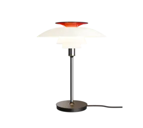 Louis Poulsen PH 80 tafellamp opal white/high lustre chrome plated
