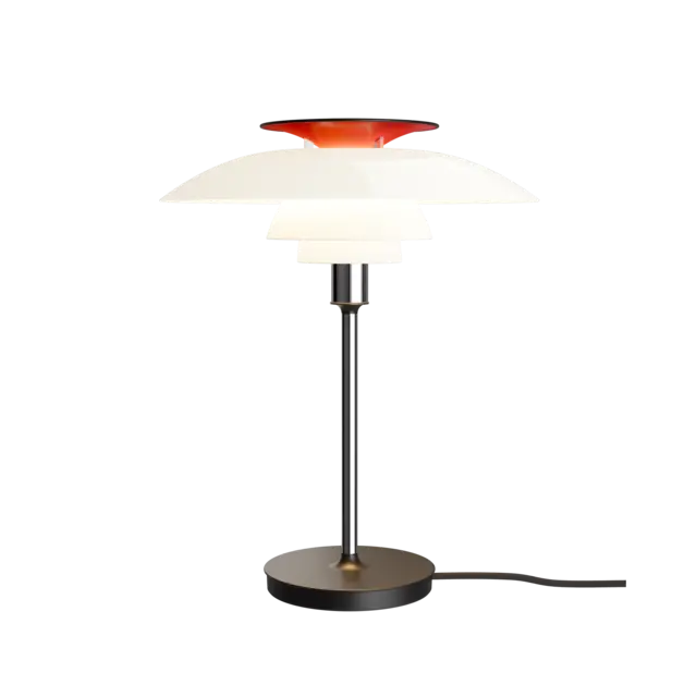 Louis Poulsen PH 80 table lamp opal white/high luster chrome plated - 5714693035786