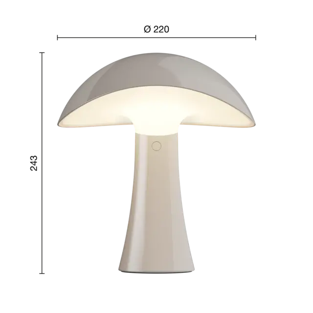 Louis Poulsen Rumee 220 bärbar bordslampa jordgrå - 5744171834