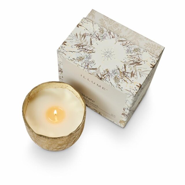 Illume Winter white crackle kaars wit - 4628433300