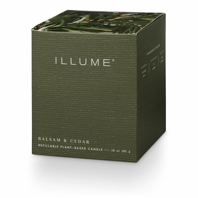 Illume Balsam & cedar box kaars groen - 4537507200