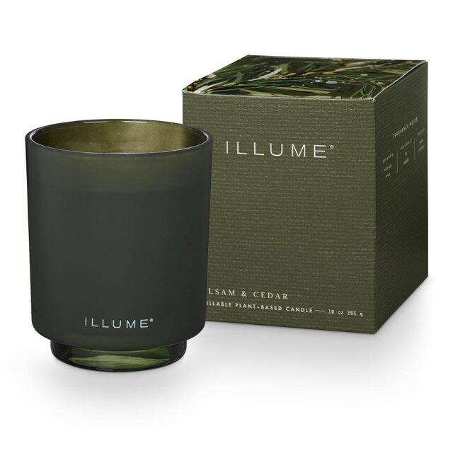 Illume Balsam & cedar box kaars groen - 4537507200