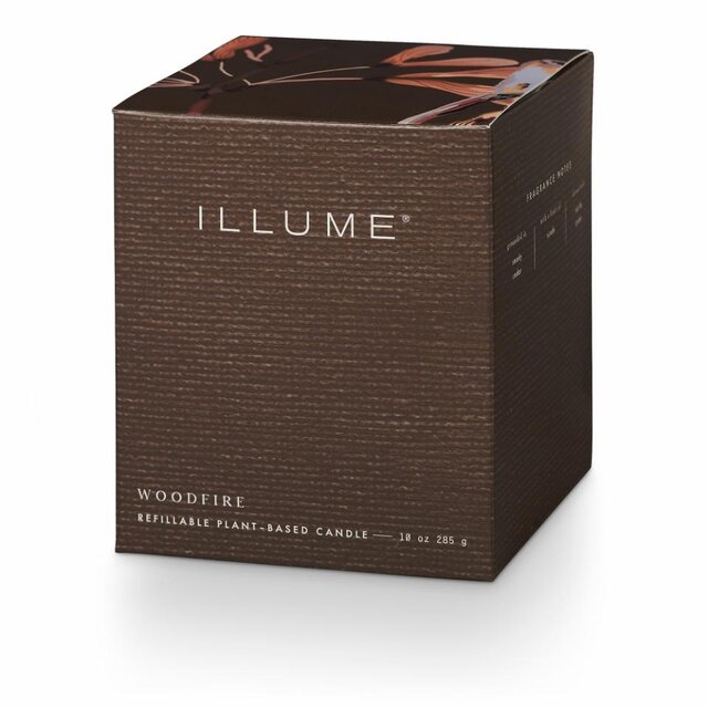 Illume Woodfire box kaars bruin - 4537511900