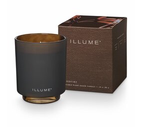 Illume Woodfire box candle brown