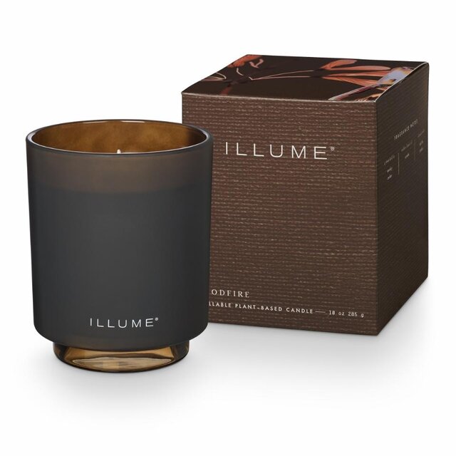 Illume Woodfire box kaars bruin - 4537511900