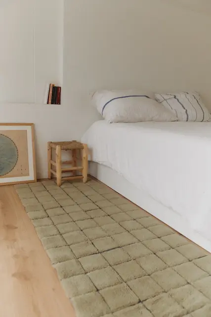 Lorena Canals Mosaic rug wool moss 80x230cm