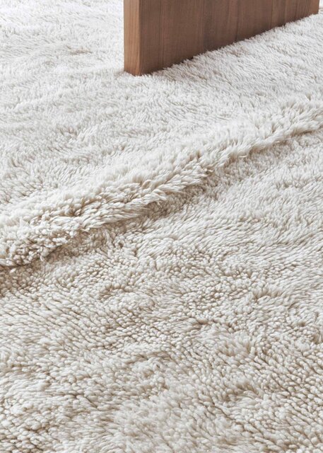 Lorena Canals Tapis Woolable Tundra en laine, motif mouton blanc, 170 x 240 cm
