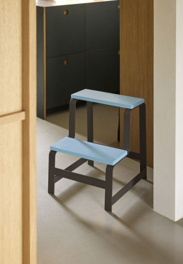 Hubsch Tritthocker blau/braun Hubsch Tritthocker blau/braun