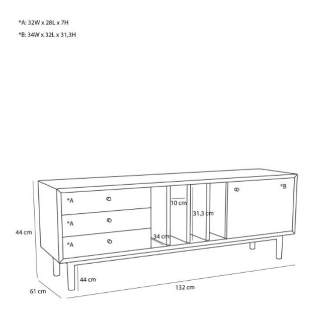 Hubsch Nobby kast/dressoir naturel Hubsch Nobby kast/dressoir naturel