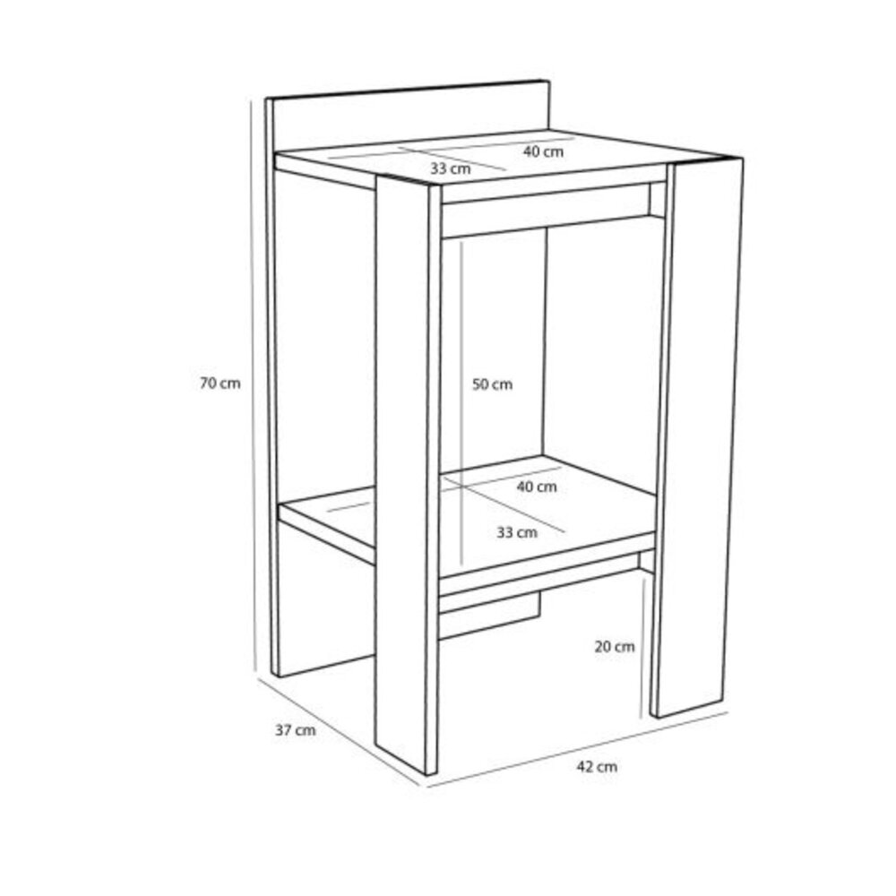 Hubsch Merge bedside table natural