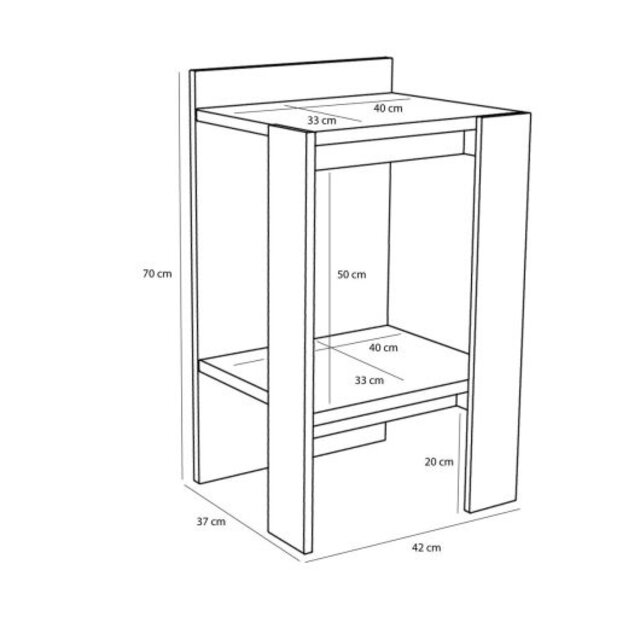 Hubsch Merge bedside table natural