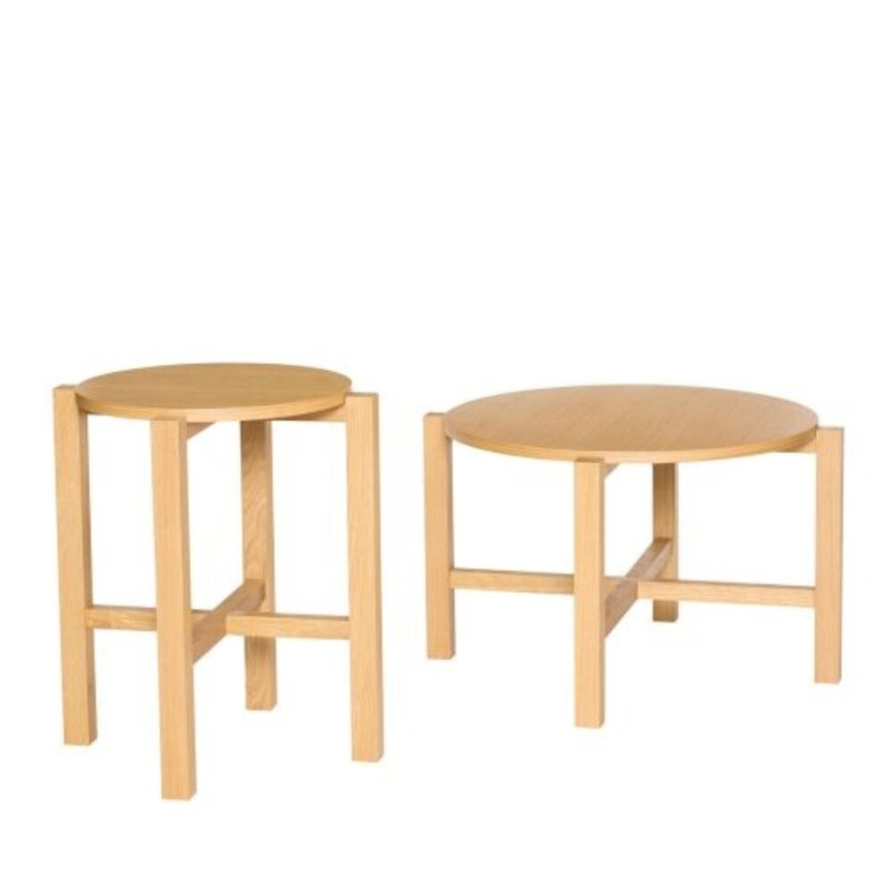 Hubsch Ensemble de quatre tables basses naturelles de 2 pièces Hubsch Ensemble de quatre tables basses naturelles de 2 pièces