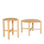 Hubsch Ensemble de quatre tables basses naturelles de 2 pièces Hubsch Ensemble de quatre tables basses naturelles de 2 pièces