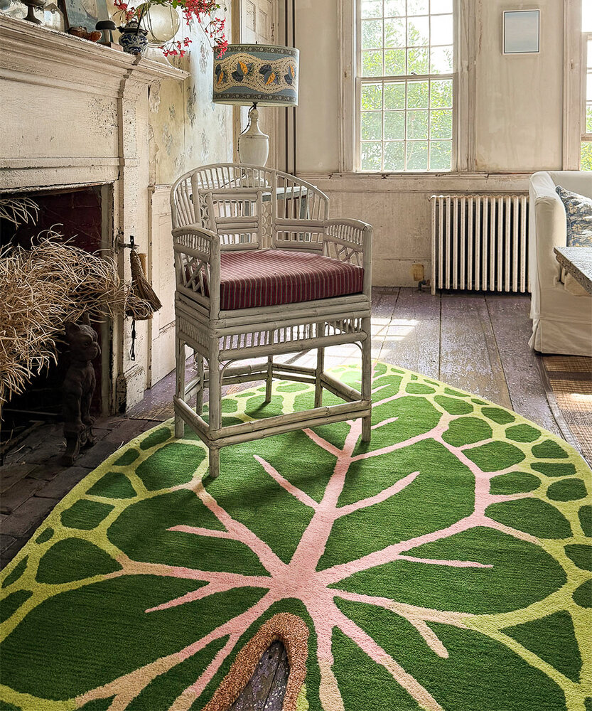 Doing Goods John Derian African Mask Leaf Rug Doing Goods John Derian African Mask Leaf Rug