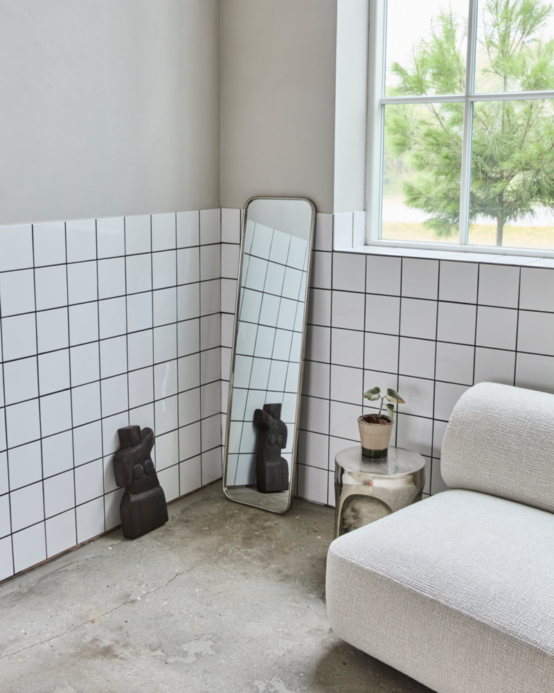 House Doctor Miroir miroir argent brossé 130x35cm