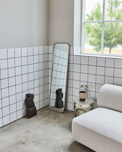 House Doctor Spejl spejl børstet sølv 130x35cm