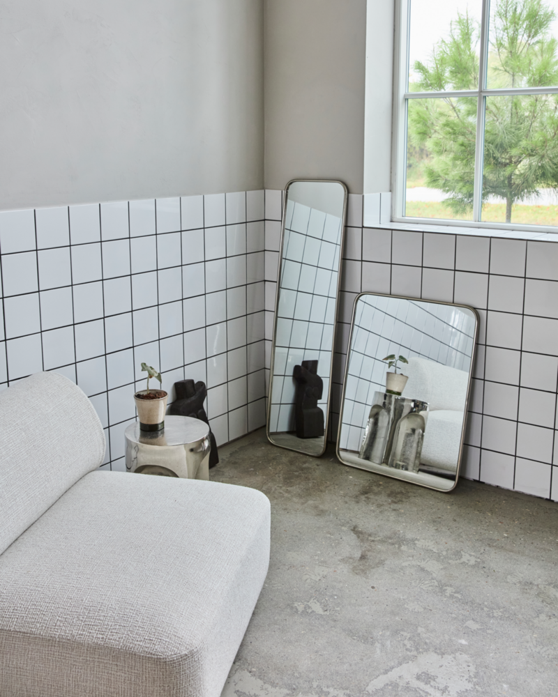 House Doctor Mirror spiegel brushed silver 80x60cm