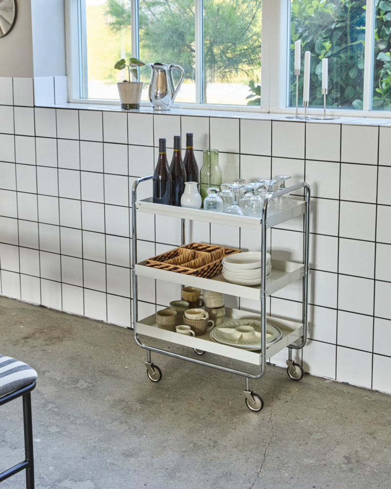 House Doctor Carrello portaoggetti bianco sporco/cromato grande