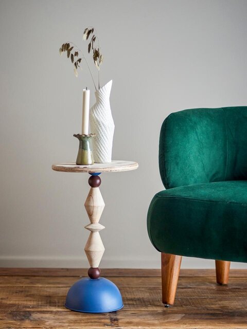 Bloomingville Table d'appoint Mannelli bleue