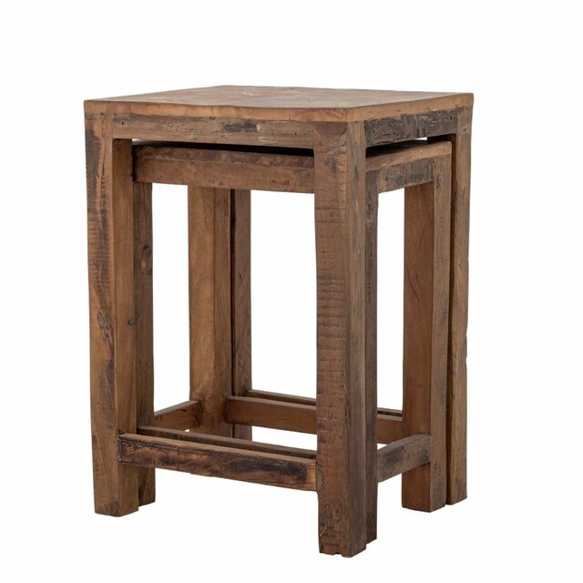 Bloomingville Table d'appoint Galen marron, lot de 2 pièces