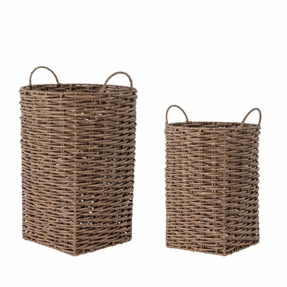 Bloomingville Cestas Cestina marrón set de 2 piezas