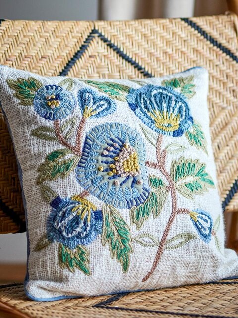 Bloomingville Hanna kussen blauw Bloomingville Hanna kussen blauw