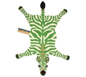 Doing Goods Grasfarbener Zebra-Teppich L