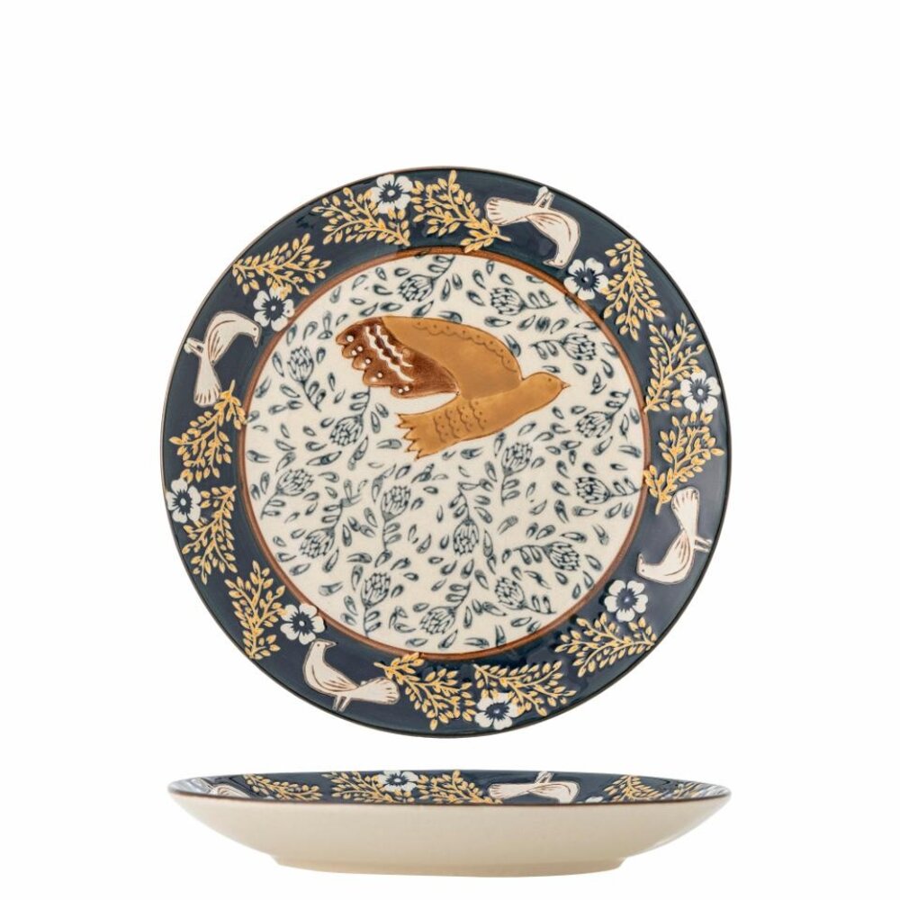 Bloomingville Hezha plates blue set of 6 pieces