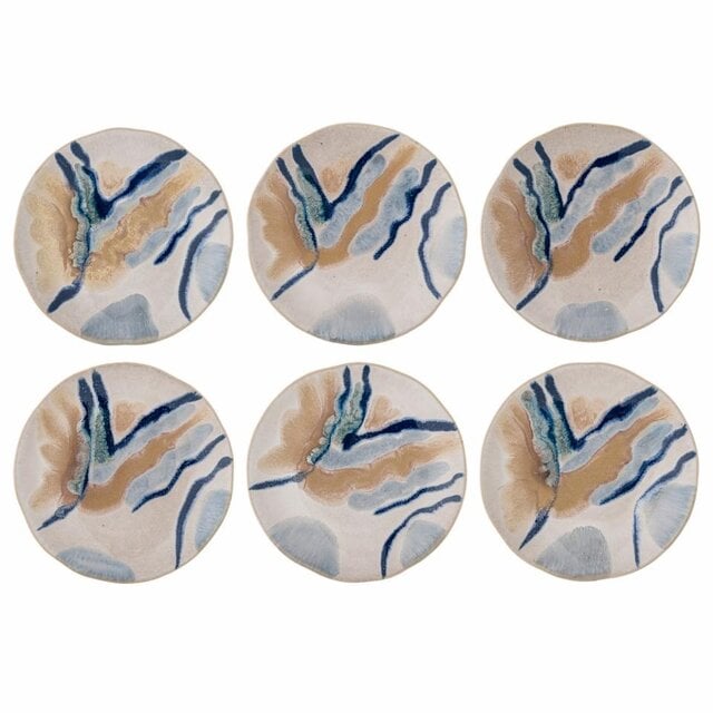 Bloomingville Imogen Teller, blau, 6er-Set