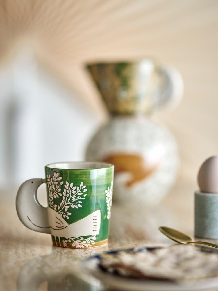 Bloomingville Hezha mugs green set of 4 pieces