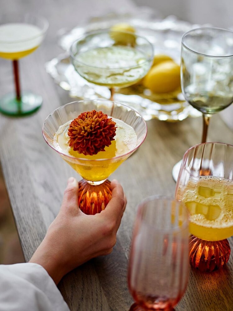 Bloomingville Taurin cocktailglas lyserøde sæt med 6 dele