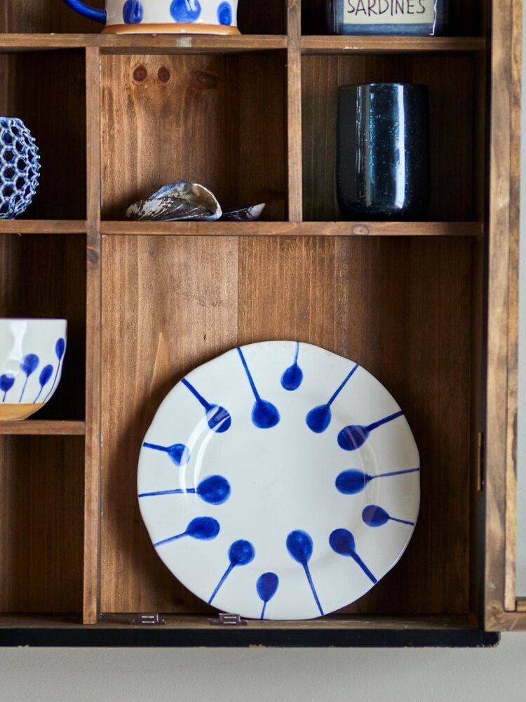 Bloomingville Assiettes Linora bleues, lot de 3 pièces