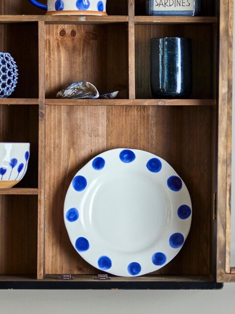 Bloomingville Linora plates blue set of 3 pieces