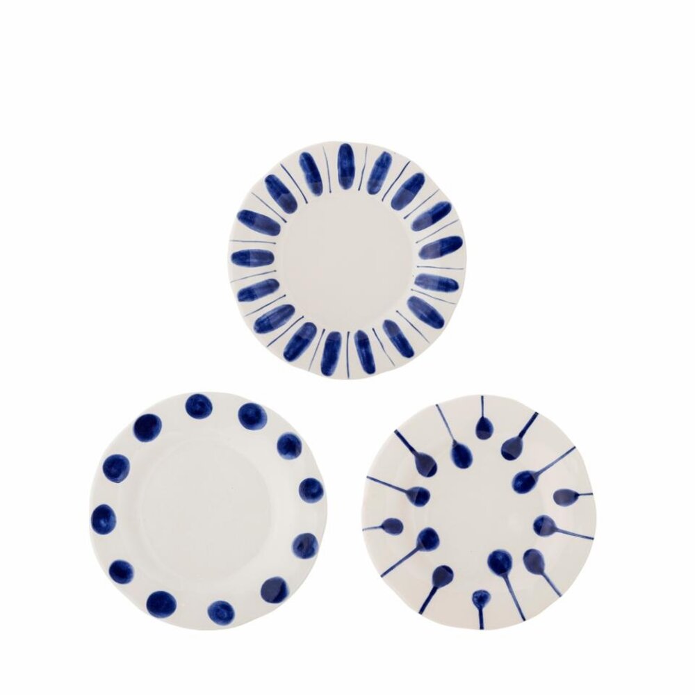 Bloomingville Linora borden blauw set van 3 stuks Bloomingville Linora borden blauw set van 3 stuks