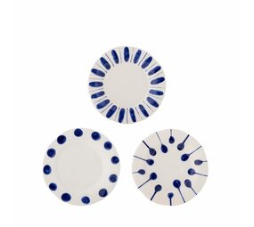 Bloomingville Linora borden blauw set van 3 stuks