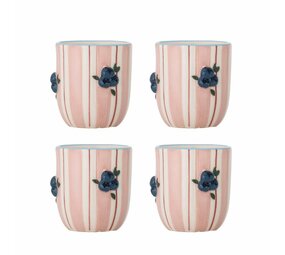 Bloomingville Juego de 4 vasos de transporte de color rosa