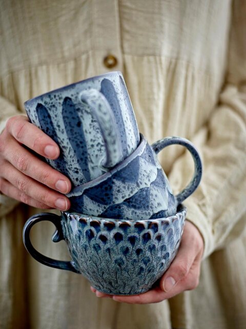 Bloomingville Ensemble de 4 tasses Katrina grises