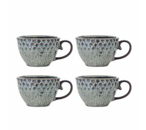 Bloomingville Juego de 4 tazas Katrina grises