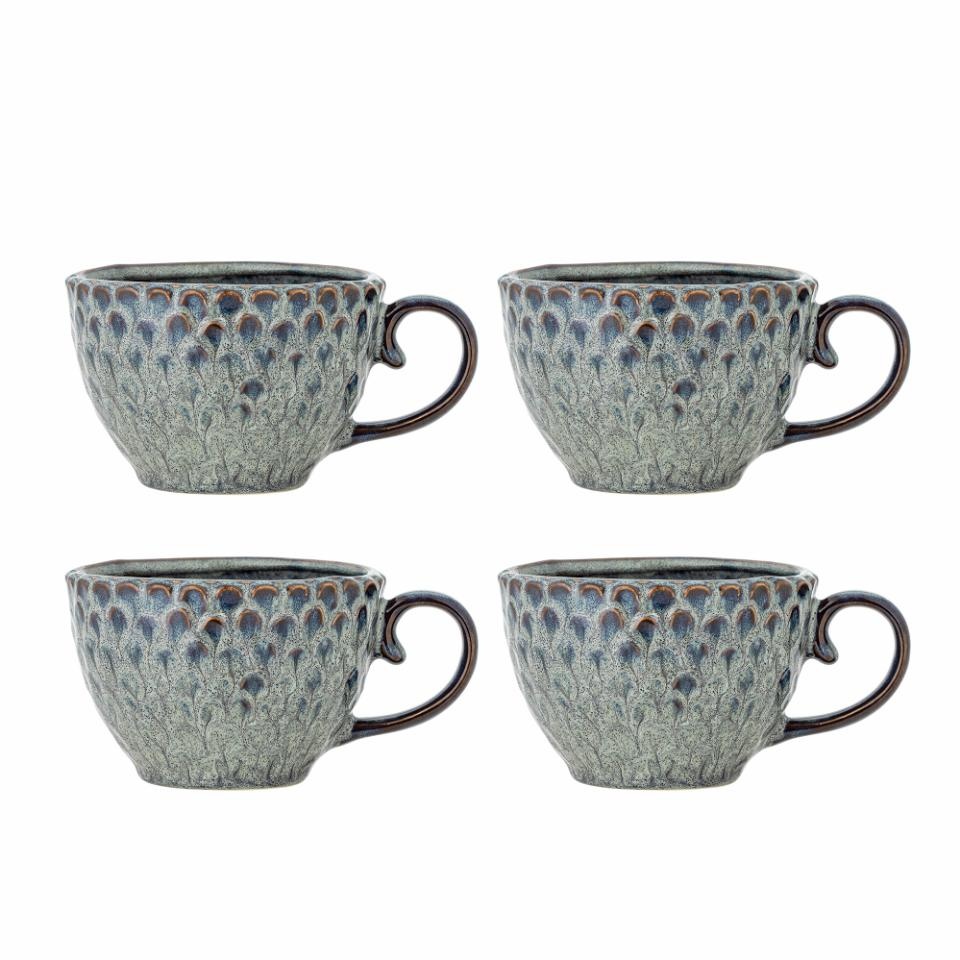 Bloomingville Katrina mokken grijs set van 4 stuks