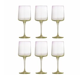 Bloomingville Verres à vin Luciana verts, lot de 6 pièces Bloomingville Verres à vin Luciana verts, lot de 6 pièces