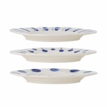 Bloomingville Assiettes Linora bleues Ø28cm, lot de 3