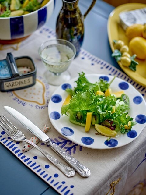 Bloomingville Linora plates blue Ø28cm set of 3 pieces