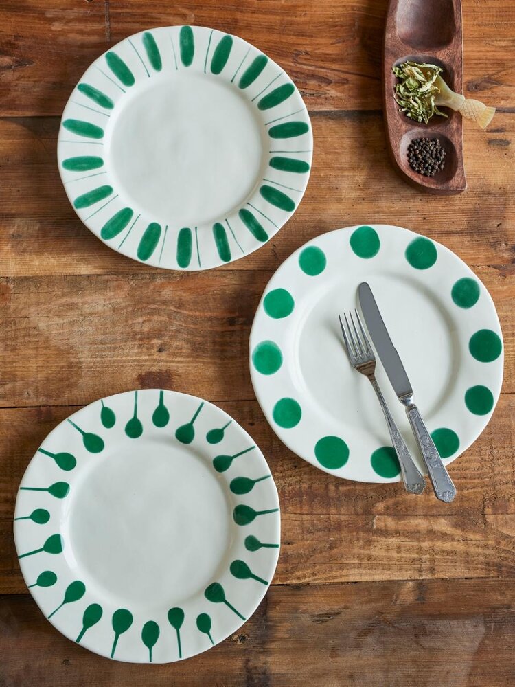 Bloomingville Linora plates green Ø28cm set of 3 pieces