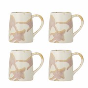 Bloomingville Winnie krus rosa/kremfarget sett med 4 Bloomingville Winnie krus rosa/kremfarget sett med 4