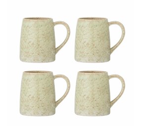 Bloomingville Winnie mokken groen/beige set van 4 stuks Bloomingville Winnie mokken groen/beige set van 4 stuks