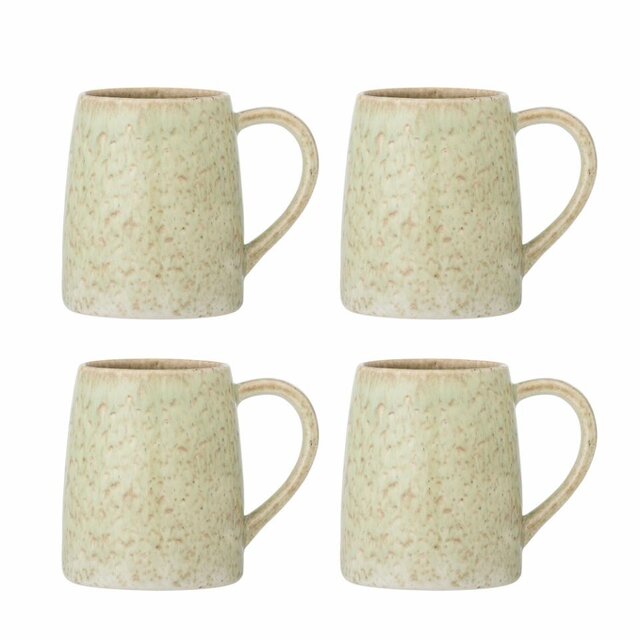 Bloomingville Winnie mugs green/beige set of 4 pieces