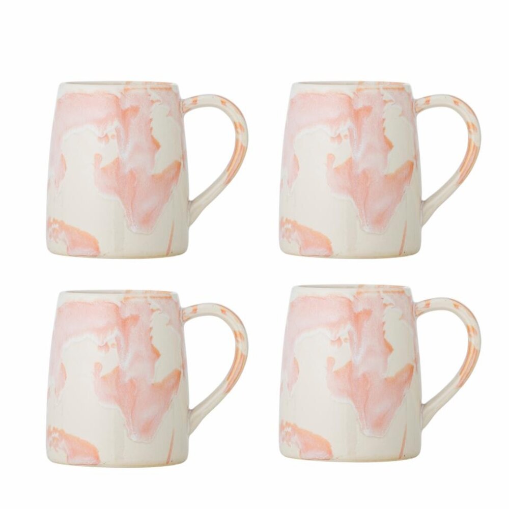 Bloomingville Winnie krus rosa sett med 4 deler Bloomingville Winnie krus rosa sett med 4 deler