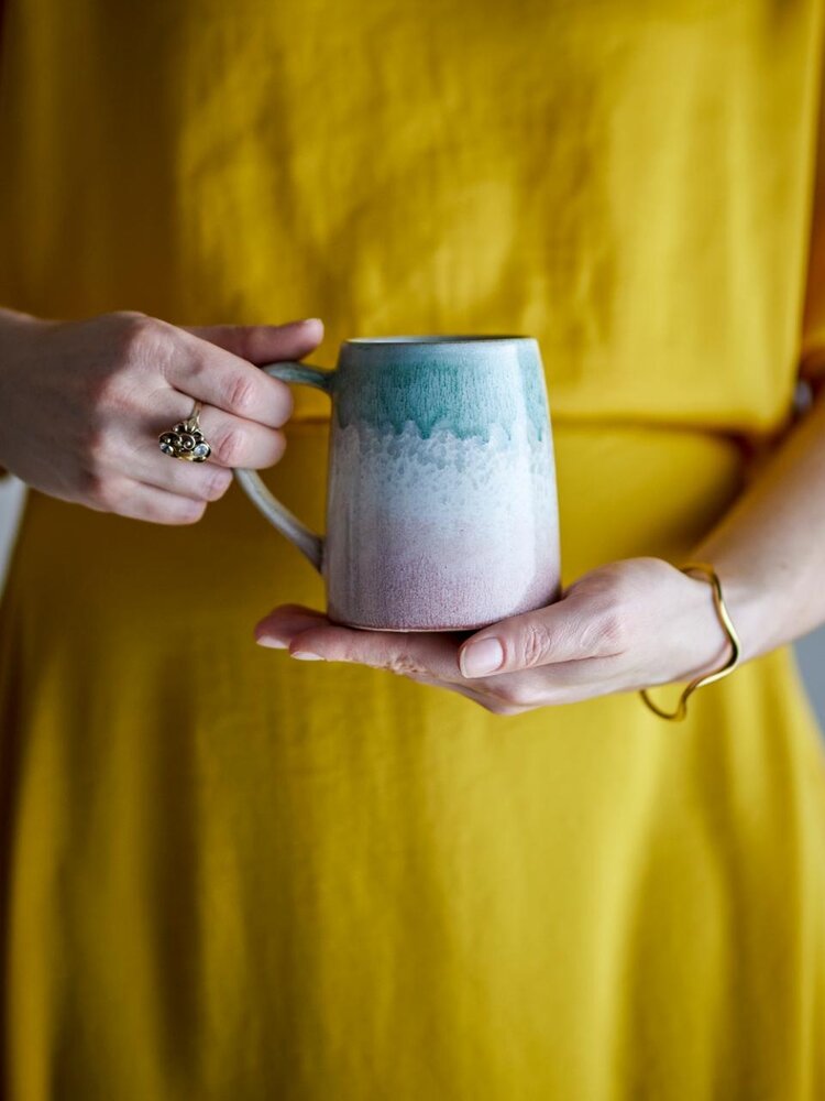 Bloomingville Winnie-Tassen, rosa/grün, 4er-Set