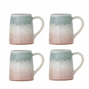 Bloomingville Juego de 4 tazas Winnie rosa/verde